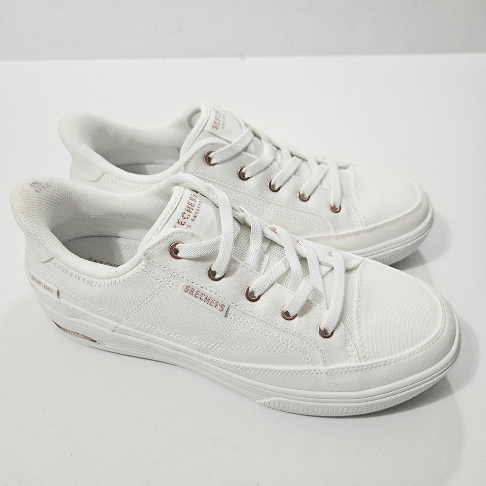 Skechers Women's Arch FIT Arcade-ON My Way Sneaker, White, 9M I77190 - Picture 5 of 9